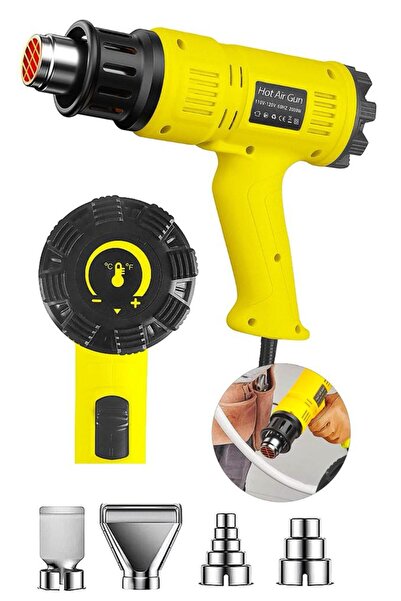 MOONSHOP Pro SEriHassas Ayarlı Profesyonel Isı Ayarlı Sıcak Hava Üfleme Tabancası Bakır Sargılı..