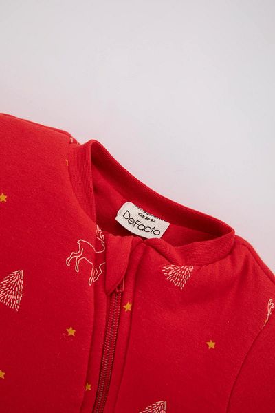 DeFacto Baby Girl New Year Themed 2;5 Tog Fiber Combed Cotton Jumpsuit