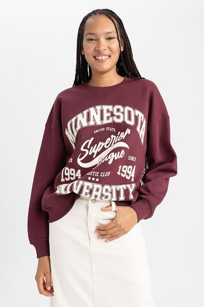 DeFacto Dickes Sweatshirt mit Rundhalsausschnitt und Oversize-Passform A8970ax23wn