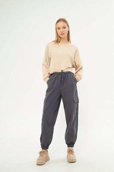 Kutaf Cargo Pants with Elastic Waist and Legs