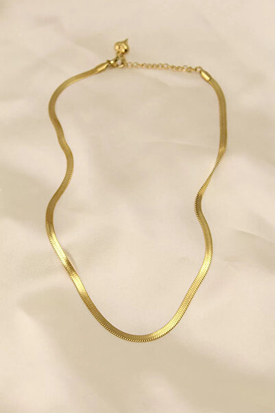 Generic Brand Steel Gold Color 45 Cm Italian Chain Model Women's Necklace - B...