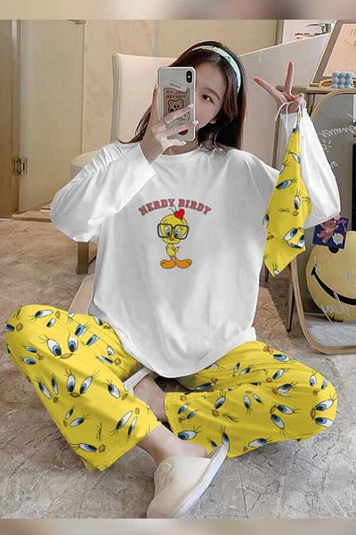 PEMBİŞ HOMEWEAR Bahd Tweety Supersoft Women's Pajama Set 2979