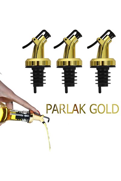 bümayy home Yağdanlık Yedek Tıpa Yağdanlık Kapağı 3 Adet Kapaklı Yağdanlık Kapağı Altın Rengi