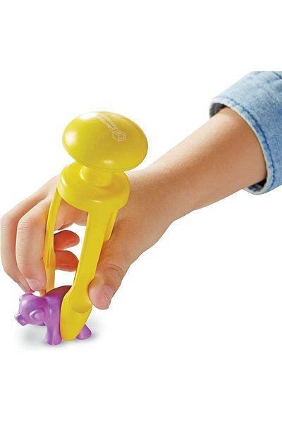 Learning Resources Tri-Grip Tongs - Tri-Headed Grip Apparatus Set of 6