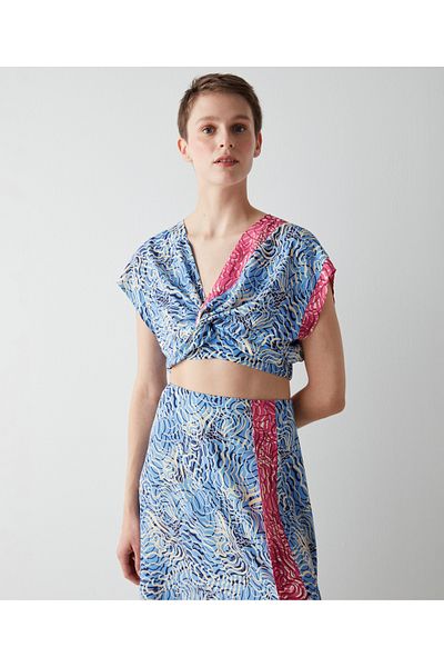 MISS IPEKYOL Bluză crop cu modele de culoare