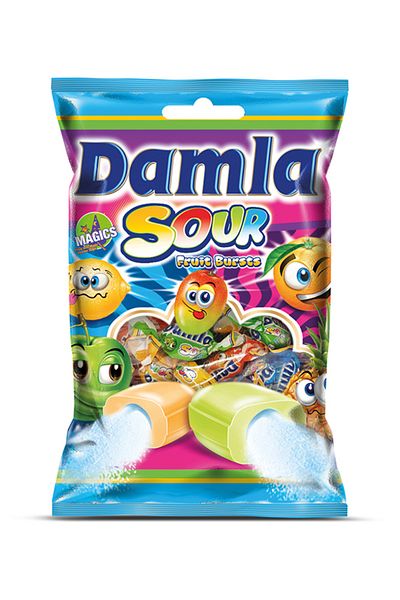 TAYAŞ Damla Sour Fruit Flavor Filled Soft Candy 1 kg