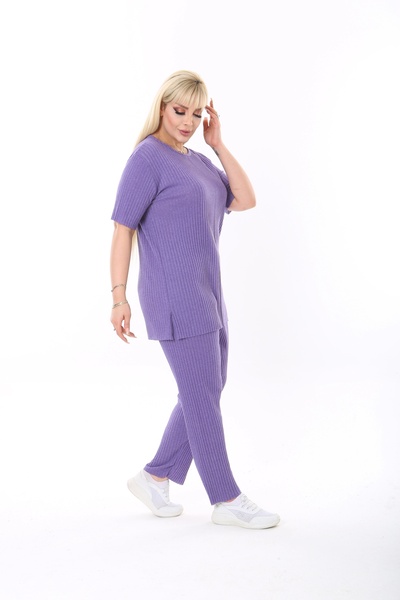 ModaSehle Women's Double Camisole Set - Comfortable Fit with Short Sleeves, Elastic Waist and Slit