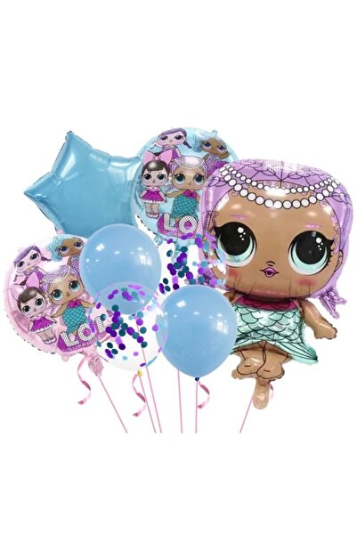 MFM set baloane din folie pentru bebelusi confetti albastri paiete