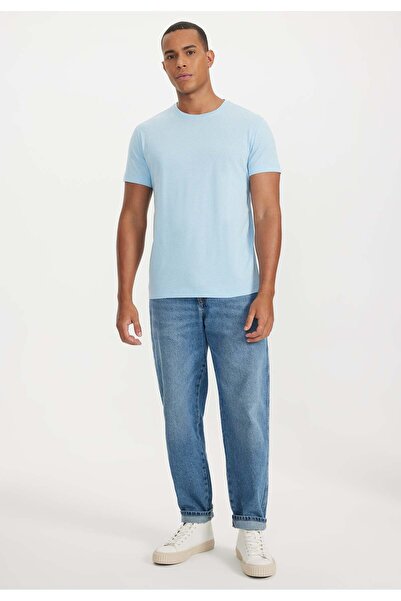 WESTMARK LONDON Λευκό και γαλάζιο 2 τεμάχια Crew Neck Regular Fit 100% βαμβακερό ανδρικό μπλουζάκι Daniel