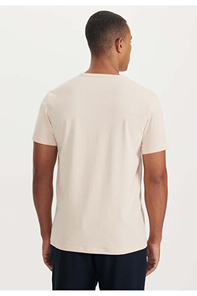 WESTMARK LONDON Ανδρικό μπλουζάκι με ανοιχτό καφέ V-λαιμόκοψη Regular Fit Basic Theo