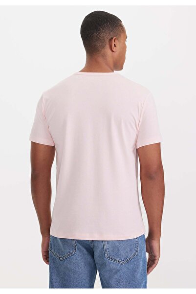 WESTMARK LONDON Light Pink V-Neck Regular Fit Basic Men's T-Shirt THEO