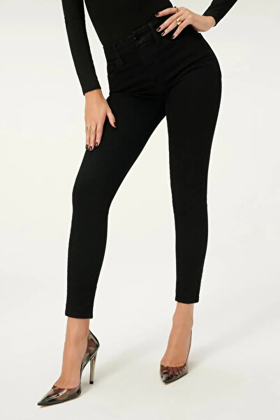 JILLY Μαύρο γυναικείο Skinny Jean Skinny Τζιν παντελόνι