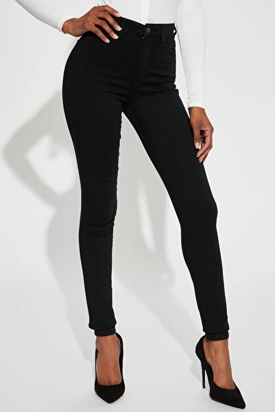 JILLY Μαύρο γυναικείο τζιν Skinny Jean Skinny Lycra