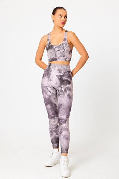 GRAB Marble Tie-Dye Pattern Sports Leggings