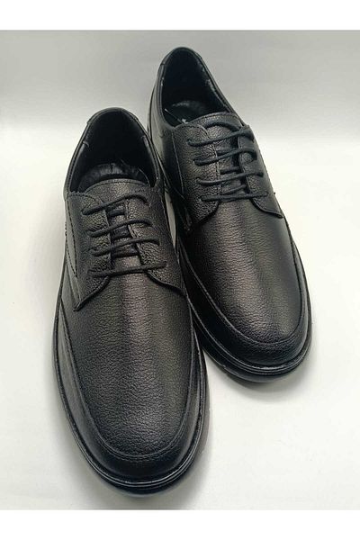 only my store Iarnă pentru bărbați, 100% piele, neagră, cu șireturi, pantofi clasici pentru tată, talpă cu cusături, ORTOPEDIC karagöz1