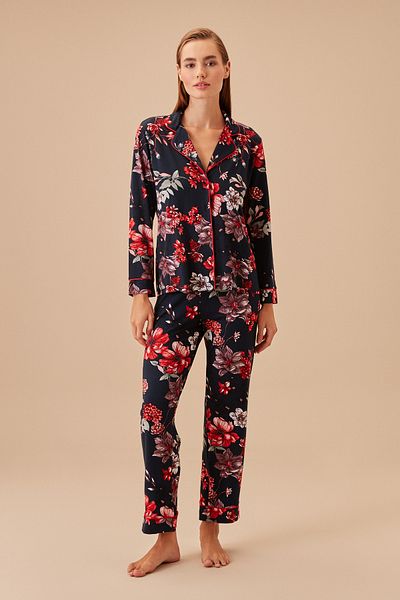 SUWEN Black Rose Masculine Pajama Set