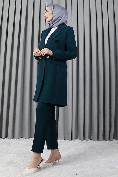 Giza Giyim Blazer Jacket Set Dark Petrol