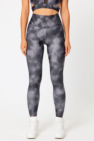 GRAB Gray Batik Pattern Sports Leggings