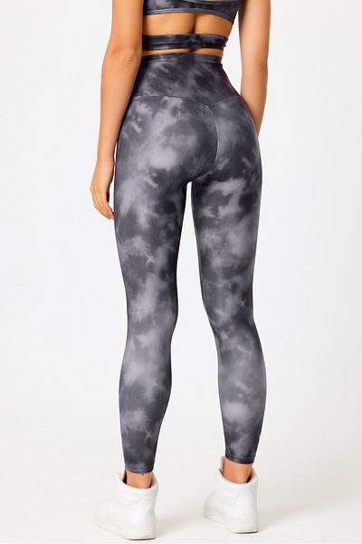 GRAB Gray Batik Pattern Sports Leggings