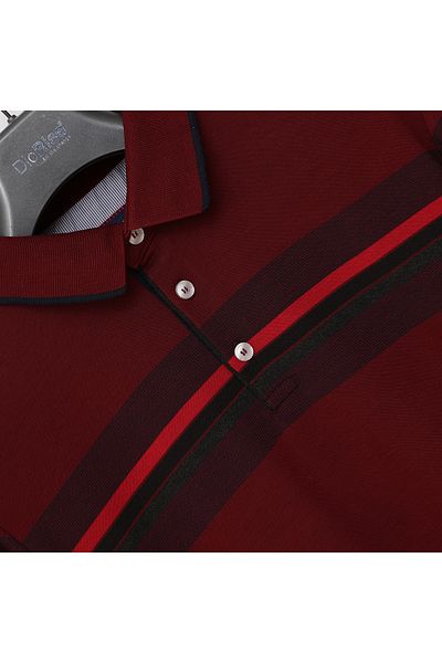 Dio Rise Men's Long Sleeve Polo Neck Claret Red Knitwear