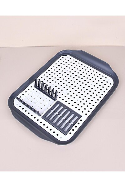 ALBETTO Lüks Plastik Süzmatik Tabaklık Gri 30*41cm