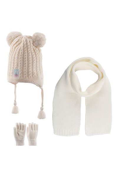 MİNİKO KİDS KIDS GIRL K23170-01 SET DE MĂNUSI BĂRĂ EșARFĂ 4-8 ANI
