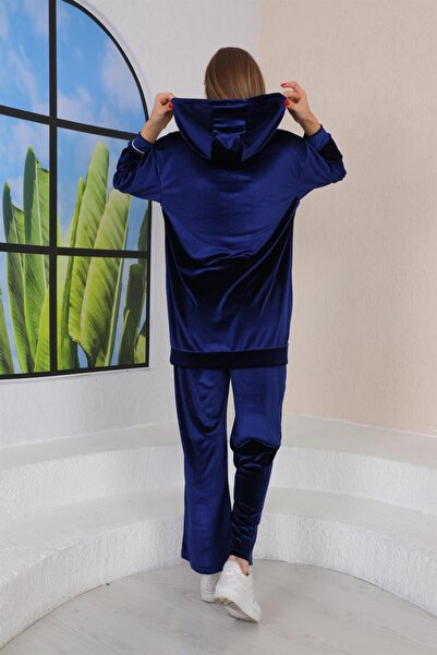 WestBound Жіночий комплект з капюшоном, оздоблений камінням - СИНІЙ