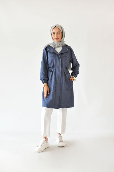 Rukayyel Linen Safari Cap-Denim Color