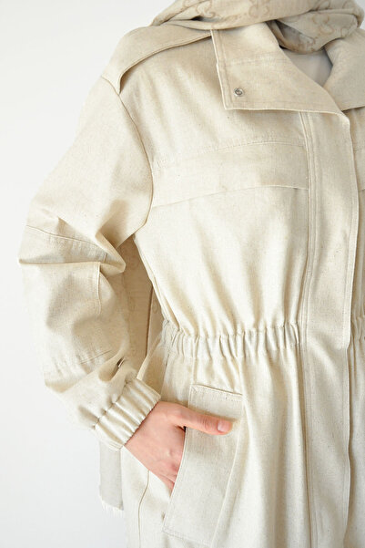 Rukayyel Keten Safari Kap-Taş Rengi