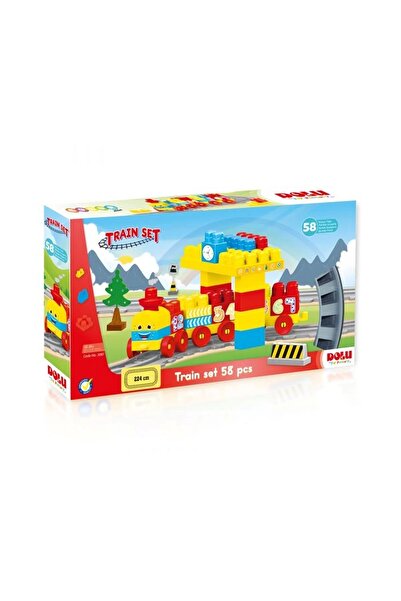 DOLU OYUNCAK 5081 Dolu Tren Yol Blok Seti 58 Parça