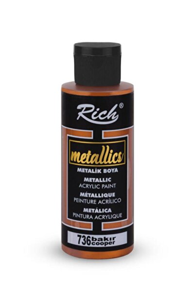 Rich Metalik Akrilik Boya - Metallic Acrylic Paint 120cc Bakır 736