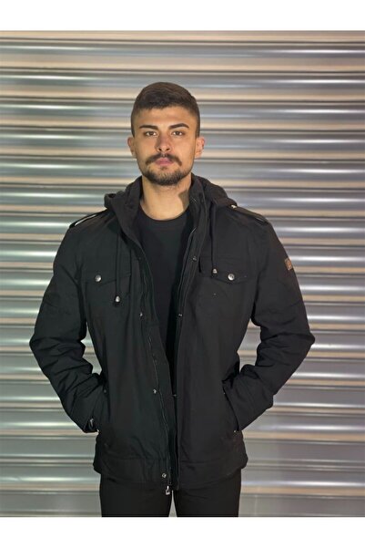 Kaleiçi Yıldızlar Yıldızlar Erkek Crafter Yıkamalı Içi Kürklü Kaban Mont Yge5456 5456siyah