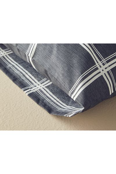 English Home Glen Check Easy-Iron Μαξιλαροθήκη 2 τεμαχίων 50x70 cm Anthracite