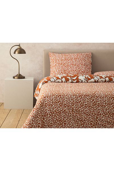 English Home Комплект завивка Grandiflora с дигитален печат, мек памук, двоен, 200x220 см, теракота