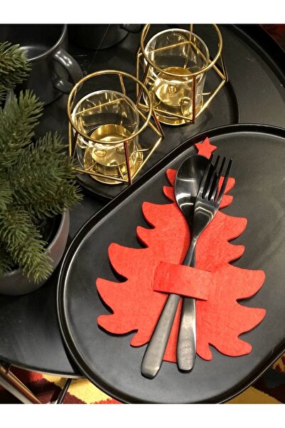 Denseden Suport pentru linguri decorativ din lemn de pin, roșu, 6 bucăți - Su...