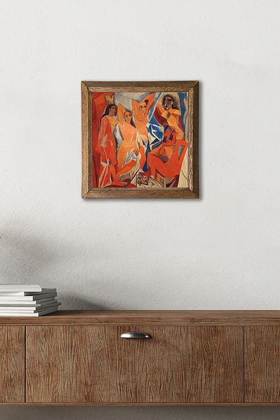 Pinecone Πάμπλο Πικάσο Αβιγγόν Γυναικεία Πέτρινη Ζωγραφική Τοίχων Ξύλινο Πλαίσιο Διακόσμηση Τοίχου Τέχνη τοίχου 25x25cm