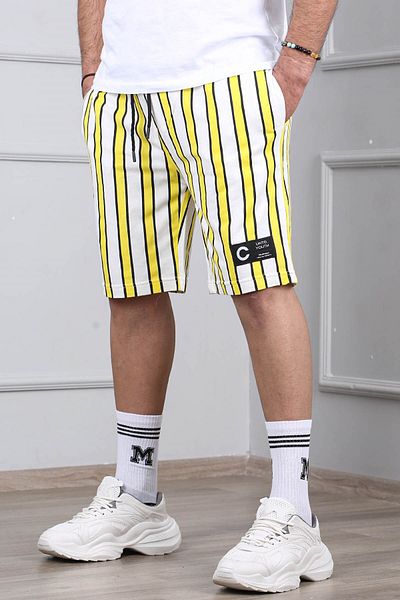 Madmext Gestreifte gelbe Tagesshorts 2915