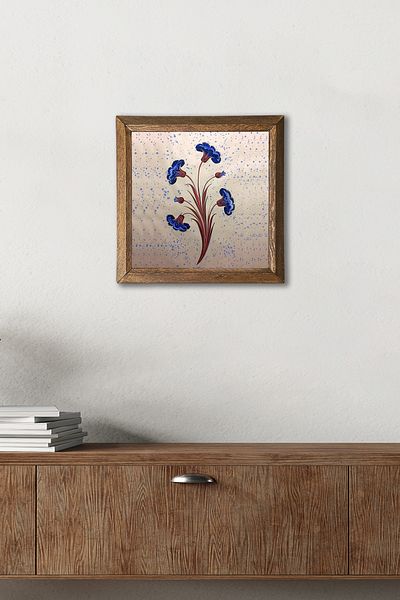 Pinecone Μαρμάρινη Τέχνη Πέτρινη Ζωγραφική Τοίχου Ξύλινο Πλαίσιο Διακόσμηση Τοίχου Τέχνη Τοίχου 25x25cm W1-242