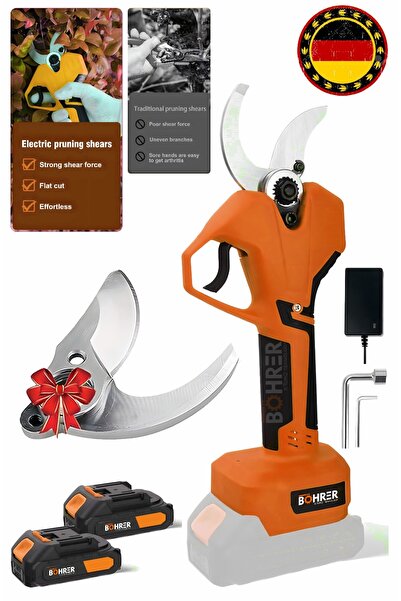 BÖHRER V258 5ah 25mm Çift Kademeli Kömürsüz Orange Akülü Budama Makası Ve Bud...