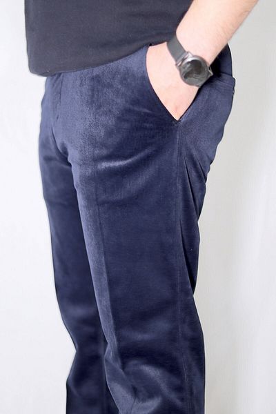 Jack Paul Men's Navy Blue Velvet Trousers - Dudewear Fleece