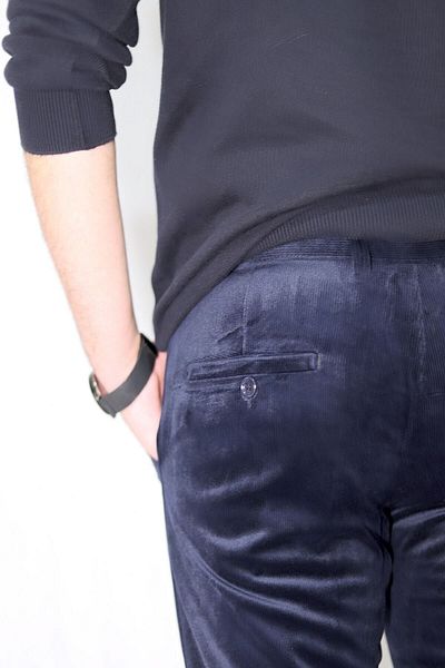 Jack Paul Men's Navy Blue Velvet Trousers - Dudewear Fleece