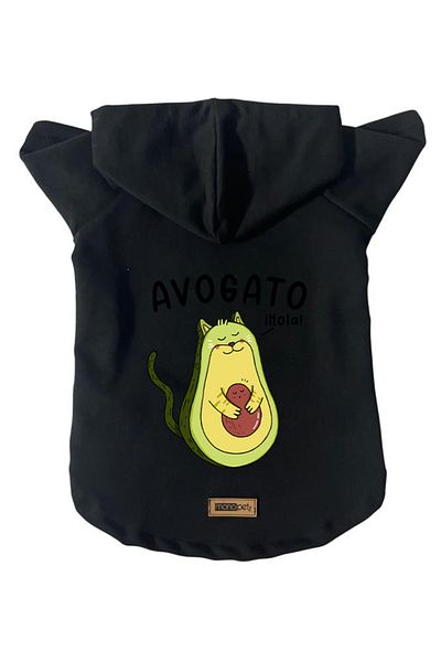 Monopetz Hooded Fleece Sweatshirt Dog and Cat Outfit & Dress - Black Avogato