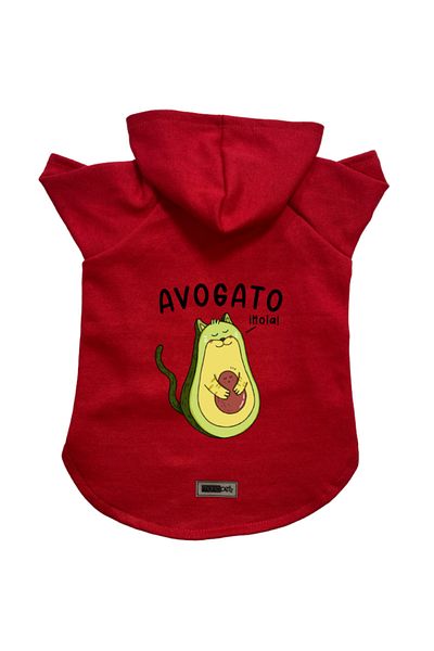 Monopetz Hooded Fleece Sweatshirt Dog and Cat Outfit & Dress - Red Avogato