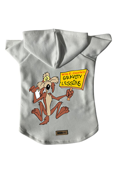 Monopetz سويت شيرت من الصوف بغطاء للرأس ملابس للكلاب والقطط - أبيض Coiote - م...