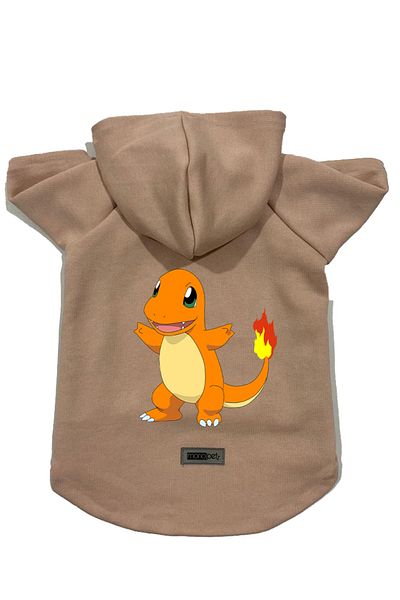 Monopetz Hooded Fleece Sweatshirt Dog and Cat Outfit & Dress - Beige Pokemon