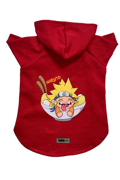 Monopetz Hooded Fleece Sweatshirt Dog and Cat Outfit & Dress - Red Naruto