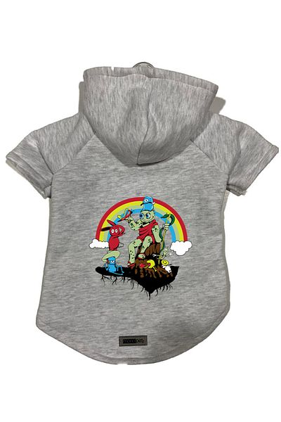 Monopetz Hooded Fleece Sweatshirt Dog and Cat Outfit & Dress - Gray City 28