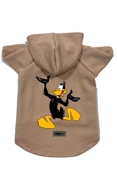 Monopetz Hooded Fleece Sweatshirt Dog and Cat Outfit & Dress - Beige Duffy