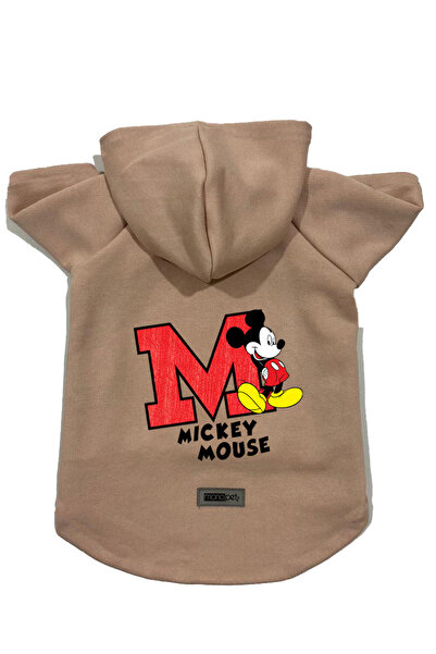 Monopetz سويت شيرت بيج ميكي 2 بغطاء للرأس من الصوف - ملابس للكلاب والقطط مقاس XS