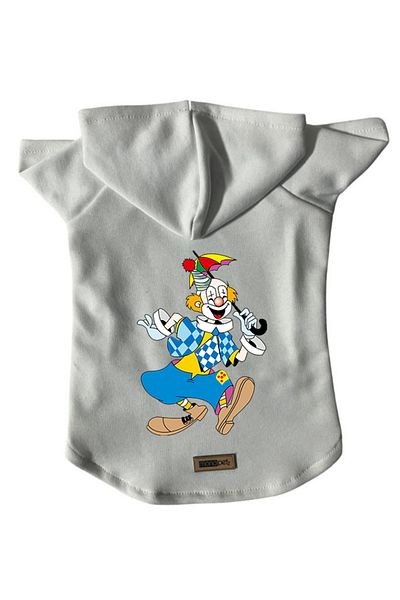 Monopetz Hooded Fleece Sweatshirt Dog and Cat Outfit & Dress - White Clown